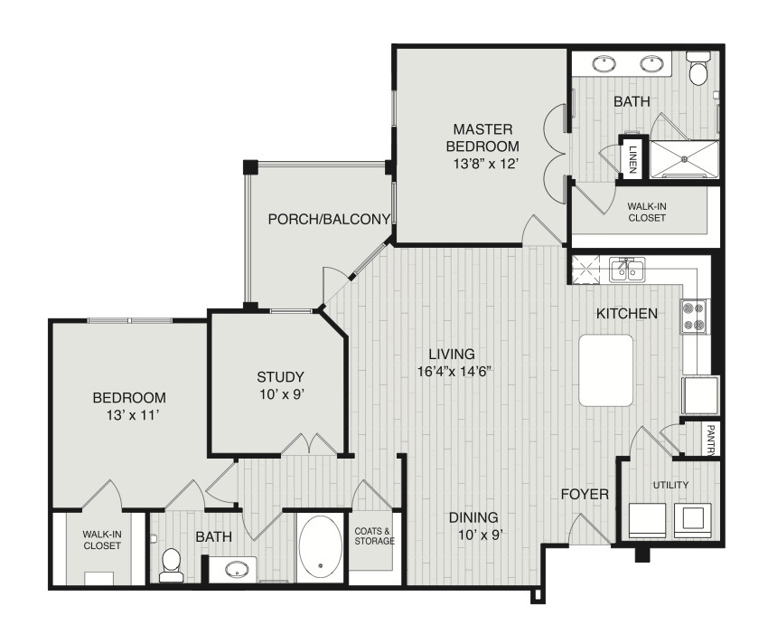 Diagram of Sabine Floor Plan